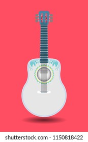 Classic guitar on pink background. vector format
