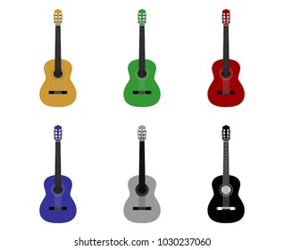classic guitar set vector illustration