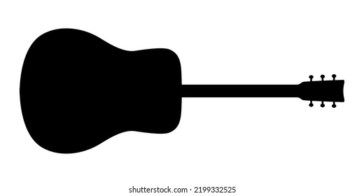 Classic guitar silhouette isolated on white background