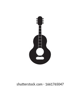 classic guitar string instrument melody sound music vector illustration silhouette style icon