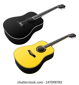 Classic Guitar Vector Illustration, EPS 10.