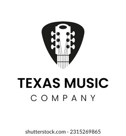 Classic guitar vintage retro Music and band logo design illustration