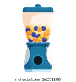 Classic gumball machine filled with colorful candy, dispensing treats