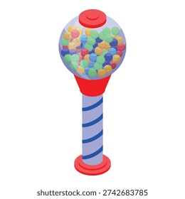 Classic gumball vending machine dispensing colorful candy and bubblegum, a nostalgic treat for children and adults