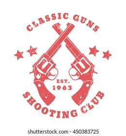 Classic Guns Logo Print Revolvers Red Stock Vector (Royalty Free ...