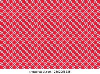 classic half little checkerboard pattern, red and white, Lumberjack or flannel pattern, paper pattern, seamless plaid pattern vector. Retro background fabric. Vintage checkered color geometric texture