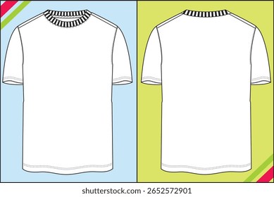 CAMISETA DE MANGA MEDIA CLÁSICA EN LA PARTE DELANTERA Y TRASERA