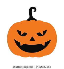 Classic halloween pumpkin with flat design.