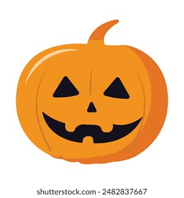 Classic halloween pumpkin with flat design.