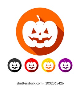 Classic Halloween Pumpkin Flat Icons