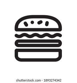 Classic Hamburger Outline Icon Isolated On White Background