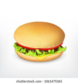 Classic hamburger. Vector icon. EPS10
