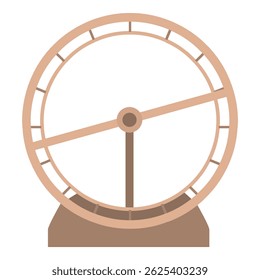 Roda hamster clássico em pé sobre um fundo branco, perfeito para ilustrar o cuidado de animais ou conceitos de exercício