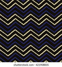 Classic hand drawn chevron seamless pattern. Elegant zig zag background. Colorful line texture. Vector illustration