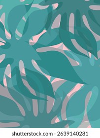Classic hand drawn leaves themed vector background.Tropical backdrop idea for banner, poster, template, business, home decor, textile, carpet and rugs. Vector illustration.