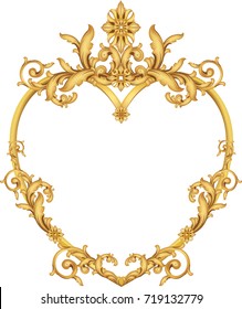 Classic Hand Painted Gold Shiny Frame Heart