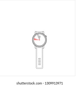 Classic hand watch in red style. vector illustration isolated on white
