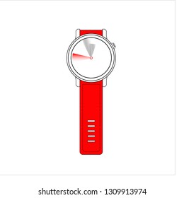 Classic hand watch in red style. vector illustration isolated on white
