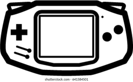 Classic Handheld Video Game Device Line Vector