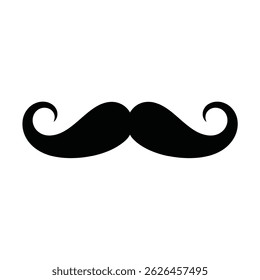 Classic Handlebar Mustache, Vector, facial hair, on Black Background