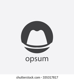 classic hat cut identity template icon design element