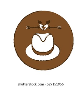 classic hat emblem icon image vector illustration design 