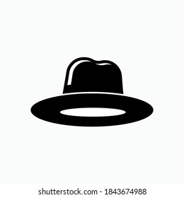 Classic Hat Icon. Cowboy Accessory Symbol - Vector.