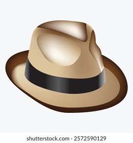 Classic hat in light colors. Vector illustration
