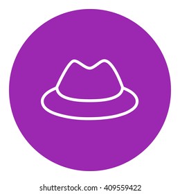 Icono clásico de la línea de sombrero.