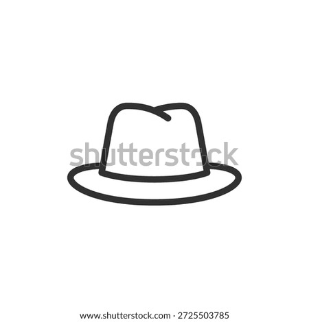 Classic hat, linear icon. Headwear and personal style accessory. Line with editable stroke.