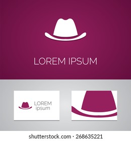 classic hat logo template icon design elements with business card  