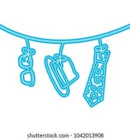 classic hat necktie and glasses hanging decoration