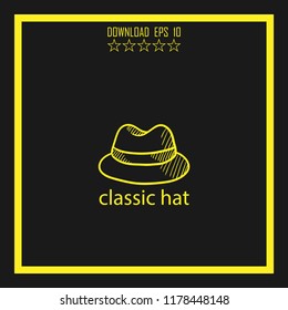 classic hat  sketch vector icon