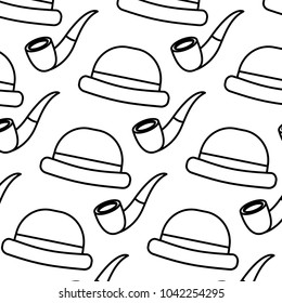 classic hat and tobacco pipe hipster style wallpaper