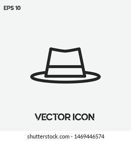 Classic hat vector icon illustration. Premium quality.