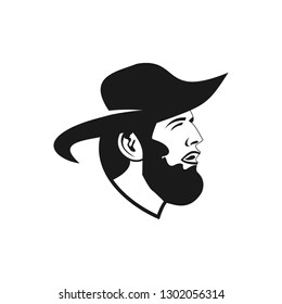 A classic head of man  logo design template. Awesome a head man with hat logo. A classic head man logotype.