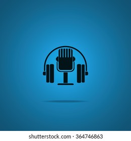 Classic headphones with microphone.