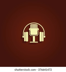 Classic headphones with microphone.