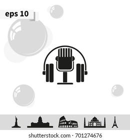 Classic headphones with microphone.