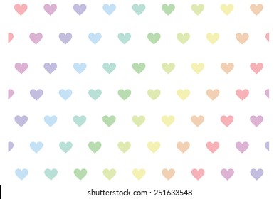 Classic heart-shape pattern on the white background. Love is colorful and color blind at the same time.. Rainbow love.