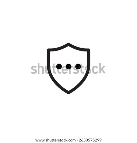 A classic heater shield outline centered with three horizontally arranged dots, representing a loading or ellipsis state. Designed in a minimalist, flat 2D vector style.