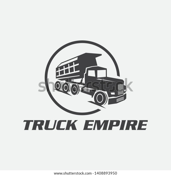 classic heavy truck logo emblems and badges. Truck\
with trailer and tip\
truck