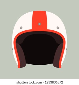 classic helmet motorcyclist, vector illustration.flat style,front view