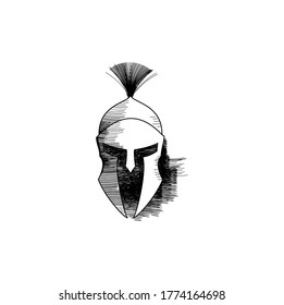 classic helmet of troy sketch vector