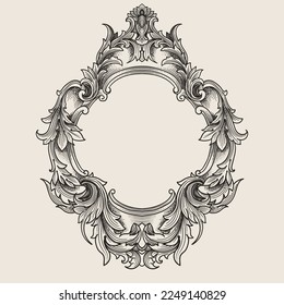 Classic heraldry frame with flora ornament
