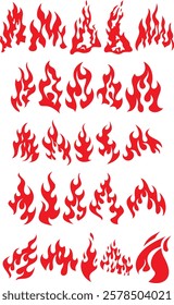 Classic high-quality red flame vector