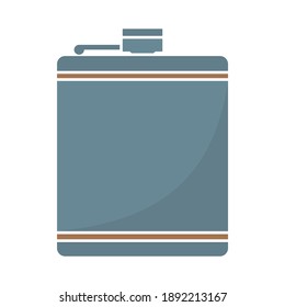 Classic hip flask for drinking liquor icon vector