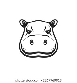 Classic hippo logo in black and white for your brand's unique look.