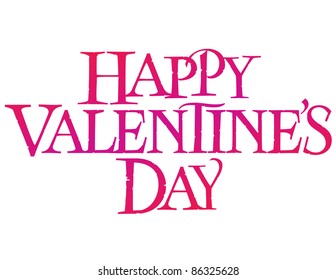 Classic Holiday Vector Lettering Series: Happy Valentine's Day