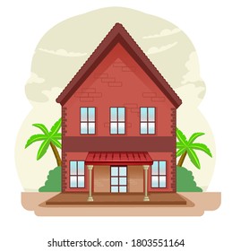 classic home flat design hand drawing vector